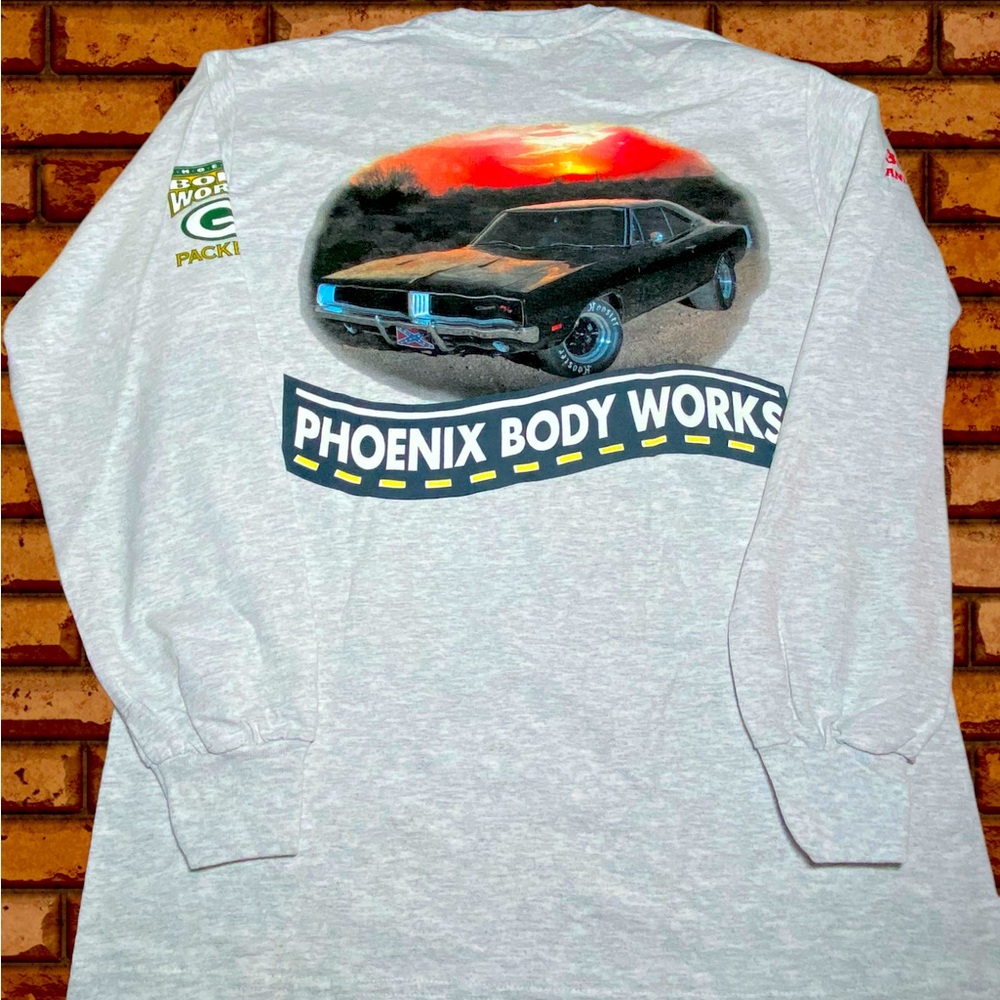 BODY SHOP MUSCLE CAR LONG SLEEVE SHIRT SIZE MEDIUM